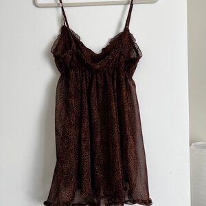 Victoria's Secret Animal Print Sheer babydoll slip